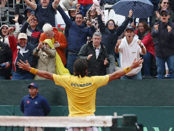 DAVIS CUP ECUADOR VS AUSTRALIA Quito, Saturday, February 7, 2026 Davis Cup, first qualifying round between Ecuador vs Australia, at the Quito Tenis Golf Club Alvaro Guillen ECU vs Rinky Hijikata BRA Photos API Rolando Enriquez Quito Pichincha Ecuador Copyright: xROLANDOxENRIQUEZx