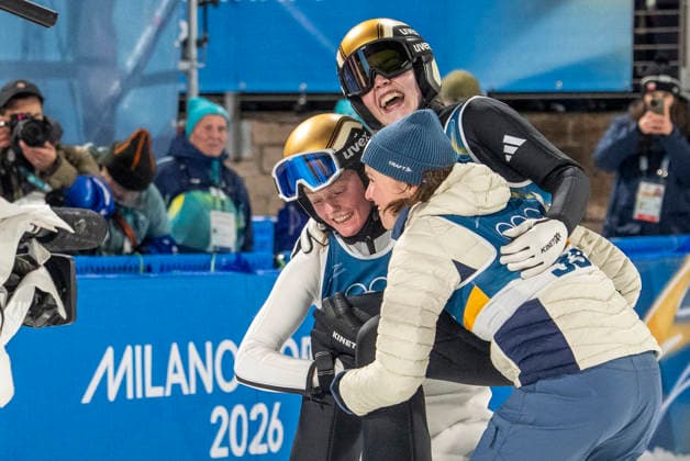 Ski jumping, Skispringen, Ski, nordisch - Milano Cortina 2026 Winter Olympics Day 1 Eirin Maria Kvandal of Norway, Anna Odine Stroem of Norway, Silje Opseth of Norway celebrate on day one of the Milano Cortina 2026 Winter Olympic Games, Olympische Spiele, Olympia, OS at Predazzo Ski Jumping Stadium on February 7, 2026 in Val di Fiemme, Italy. Predazzo Italy  Copyright: xAndrzejxIwanczukx originalFilename:iwanczuk-skijumpi260208_np5ih.jpg