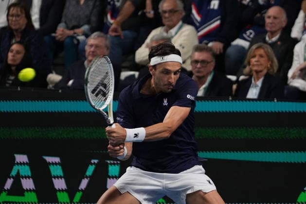 February 7, 2026, Le Portel, Bretagne, France: Arthur Rinderknech of French during the Davis Cup 2026, Qualifiers tennis event on 7 February 2026 at Le Chaudron in Le Portel, France - Photo Le Portel France - ZUMAl193 20260207_zsp_l193_227 Copyright: xLaurentxLairysx