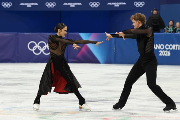 February 7, 2026, Milan, Lombardy, Italy: MADISON CHOCK and EVAN BATES of Team USA perform their Ice Dance Free Dance in the Figure skating, Eiskunstlauf Team Event at the Milano Cortina 2026 Winter Olympic Games, Olympische Spiele, Olympia, OS Olympics 2026: Milano Cortina: Figure Skating Team Event  - ZUMAc179 20260207_oly_c179_082 Copyright: xMickaelxChavetx