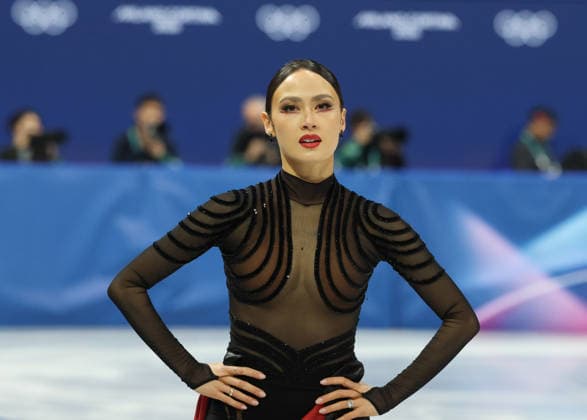 February 7, 2026, Milan, Lombardy, Italy: MADISON CHOCK of Team USA ahead of performing the Ice Dance Free Dance in the Figure skating, Eiskunstlauf Team Event at the Milano Cortina 2026 Winter Olympic Games, Olympische Spiele, Olympia, OS Milan Italy - ZUMAc179 20260207_oly_c179_130 Copyright: xMickaelxChavetx