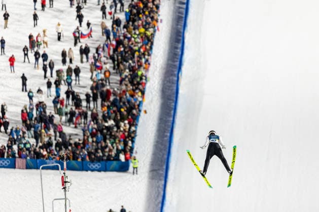 (260208) -- PREDAZZO, Feb. 8, 2026 -- Anna Odine Stroem of Norway competes during the Ski jumping, Skispringen, Ski, nordisch Women s Normal Hill Individual of the 2026 Milan-Cortina Winter Olympics in Predazzo, Italy, Feb. 7, 2026. ) (MICO2026)ITALY-MILAN-OLYMPIC Winter games, Winterspiele,Spiele, Summer games SKI JUMPING-WOMEN S NORMAL HILL INDIVIDUAL HuangxWei 