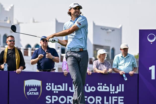 QATAR MASTERS 2026-GOLF TOURNAMENT FINAL ROUND Jacob Skov Olesen of Denmark tees off on the first hole during round four of the Qatar Masters 2026 golf tournament at the Doha Golf Club in Doha, Qatar, on February 8, 2026. DOHA Qatar Copyright: xNOUSHADx