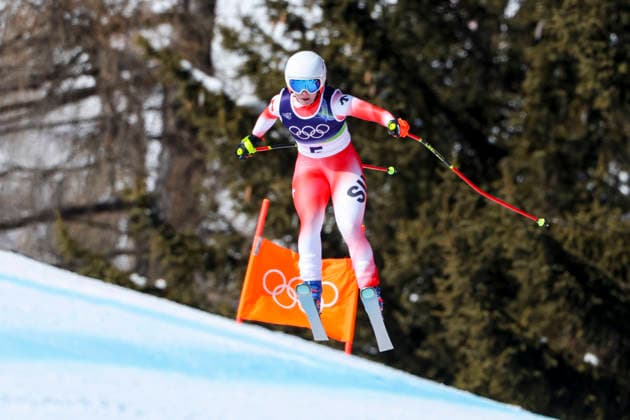 OLYMPICS - Winter Olympic Games, Olympische Spiele, Olympia, OS Milano Cortina 2026 CORTINA D AMPEZZO,ITALY,08.FEB.26 - OLYMPICS, ALPINE SKIING - Winter Olympic Games Milano Cortina 2026, downhill, women. Image shows Janine Schmitt (SUI).  GEPAxpictures xMaticxKlansek