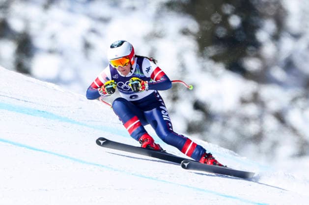 OLYMPICS - Winter Olympic Games, Olympische Spiele, Olympia, OS Milano Cortina 2026 CORTINA D AMPEZZO,ITALY,08.FEB.26 - OLYMPICS, ALPINE SKIING - Winter Olympic Games Milano Cortina 2026, downhill, women. Image shows Breezy Johnson (USA).  GEPAxpictures xMaticxKlansek