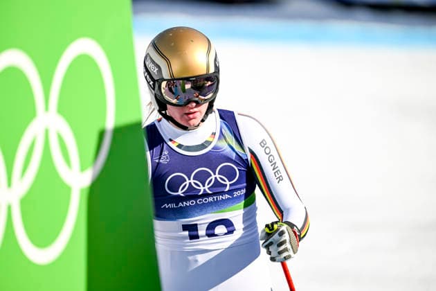 OLYMPICS - Winter Olympic Games, Olympische Spiele, Olympia, OS Milano Cortina 2026 CORTINA D AMPEZZO,ITALY,08.FEB.26 - OLYMPICS, ALPINE SKIING - Winter Olympic Games Milano Cortina 2026, downhill, women. Image shows Emma Aicher (GER).  GEPAxpictures xAlexanderxSolc