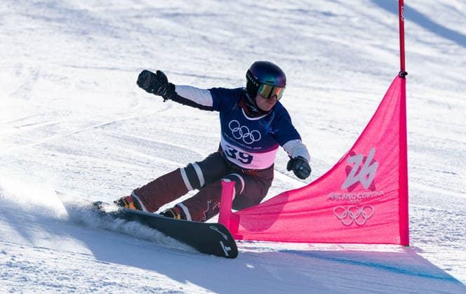 OLYMPICS - Winter Olympic Games, Olympische Spiele, Olympia, OS Milano Cortina 2026 LIVIGNO,ITALY,08.FEB.26 - OLYMPICS, SNOWBOARD - Winter Olympic Games Milano Cortina 2026, Parallel Giant Slalom, Ben Heldman (CAN). qualification, women, men. Image shows  GEPAxpictures xWolfgangxGrebien