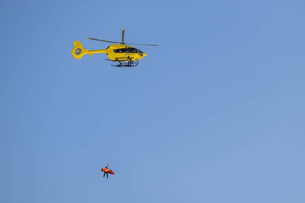 260208 A helicopter lifts Lindsey Vonn of USA during women s alpine skiing downhill during day 2 of the 2026 Winter Olympics on February 8, 2026 in Cortina. Photo: Joel Marklund BILDBYRAN kod JM JM0784 bbeng alpint alpine skiing Olympic Games, Olympische Spiele, Olympia, OS olympics winter olympics os ol olympiska spel vinter-os olympiske leker milano cortina 2026 milan cortina 2026 milano cortina 2026 olympic games milano cortina 2026 winter olympic games milano cortina-os milano cortina-ol vinter-ol störtlopp downhill dam skada *** 260208 A helicopter lifts Lindsey Vonn of USA during women s alpine skiing downhill during day 2 of the 2026 Winter Olympics on February 8, 2026 in Cortina Photo Joel Marklund BILDBYRAN code JM JM0784 bbeng alpine alpine skiing olympic games olympics winter olympics os ol olympic games winter os olympic games milano cortina 2026 milan cortina 2026 milano cortina 2026 olympic games milano cortina 2026 winter olympic games milano cortina os milano cortina ol winter ol downhill women injury  Copyright: JOELxMARKLUND BB260208JM032