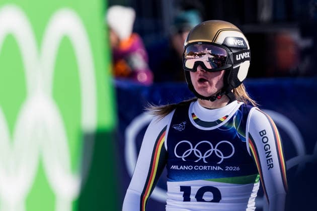 CORTINA, ITALY - FEBRUARY 8: Emma Aicher (Germany) during the Alpine Skiing Women™s Downhill at the Milano Cortina 2026 Olympics at Tofane Alpine Skiing Centre on day 3 of the Milano Cortina 2026 Olympics on February 8, 2026 in Cortina, Italy. Editorial use only. Venezia Italy Copyright: xSteffiexWunderlx