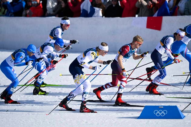 VAL DI FIEMME, ITALIEN 20260208 Sveriges Edvin Anger och Österrikes Mika Vermeulen i herrarnas skiathlon 10+10 km under vinter-OS i Val di Fiemme, Italien. VAL DI FIEMME ITALIEN x10430x *** VAL DI FIEMME, ITALY 20260208 Swedens Edvin Anger and Austrias Mika Vermeulen in the mens skiathlon 10 10 km during the Winter Olympics in Val di Fiemme, Italy VAL DI FIEMME ITALY x10430x  Copyright: xChristinexOlsson TTx OS 2026 SKIDOR