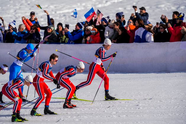 Winter Olympics in Milan Cortina 2026 Val di Fiemme, Italy 20260208. Martin Lowstrom Nyenget from Norway, Mattis Stenshagen from Norway, Harald ostberg Amundsen from Norway and Johannes Hosflot Klaebo from Norway during the men s cross-country 20 km Skiathlon at Lago di Tesero during the Winter Olympics in Milano Cortina 2026. Photo: Terje Pedersen NTB Val di Fiemme Italy EDITORIAL USE ONLY. RESTRICTED USE FOR BETTING COMPANIES Ref:_SPOe6QvsEx0ce8.jpg *** Winter Olympics in Milan Cortina 2026 Val di Fiemme, Italy 20260208 Martin Lowstrom Nyenget from Norway, Mattis Stenshagen from Norway, Harald ostberg Amundsen from Norway and Johannes Hosflot Klaebo from Norway during the men s cross country 20 km Skiathlon at Lago di Tesero during the Winter Olympics in Milano Cortina 2026 Photo Terje Pedersen NTB Val di Fiemme Italy EDITORIAL USE ONLY RESTRICTED USE FOR BETTING COMPANIES  Copyright: xTerjexPedersenx xNTBx