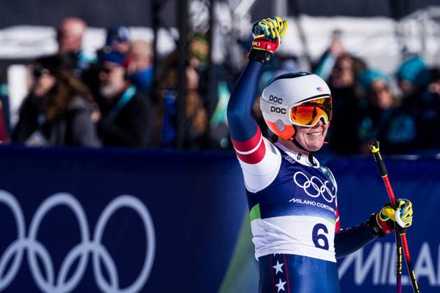 CORTINA, ITALY - FEBRUARY 8: Breezy Johnson (USA) during the Alpine Skiing Women™s Downhill at the Milano Cortina 2026 Olympics at Tofane Alpine Skiing Centre on day 3 of the Milano Cortina 2026 Olympics on February 8, 2026 in Cortina, Italy. Editorial use only. Venezia Italy Copyright: xSteffiexWunderlx