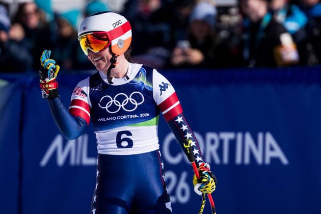 CORTINA, ITALY - FEBRUARY 8: Breezy Johnson (USA) during the Alpine Skiing Women™s Downhill at the Milano Cortina 2026 Olympics at Tofane Alpine Skiing Centre on day 3 of the Milano Cortina 2026 Olympics on February 8, 2026 in Cortina, Italy. Editorial use only. Venezia Italy Copyright: xSteffiexWunderlx