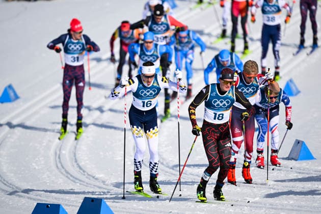 VAL DI FIEMME, ITALIEN 20260208 Sveriges William Poromaa och Tysklands Friedrich Mochi herrarnas skiathlon 10+10 km under vinter-OS i Val di Fiemme, Italien. VAL DI FIEMME ITALIEN x10430x *** VAL DI FIEMME, ITALY 20260208 Swedens William Poromaa and Germanys Friedrich Mochi mens skiathlon 10 10 km during the Winter Olympics in Val di Fiemme, Italy VAL DI FIEMME ITALY x10430x  Copyright: xChristinexOlsson TTx OS 2026 SKIDOR