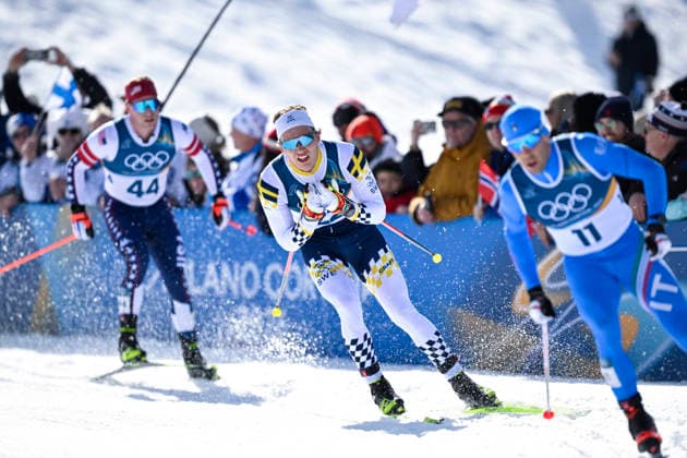 VAL DI FIEMME, ITALIEN 20260208 Sveriges Gustaf Berglund, bakom, USA:s Hunter Wonders och längst fram Italiens Federico Pellegrino i herrarnas skiathlon 10+10 km under vinter-OS i Val di Fiemme, Italien. VAL DI FIEMME ITALIEN x10430x *** VAL DI FIEMME, ITALY 20260208 Swedens Gustaf Berglund, behind, USAs Hunter Wonders and in front Italys Federico Pellegrino in the mens skiathlon 10 10 km during the Winter Olympics in Val di Fiemme, Italy VAL DI FIEMME ITALY x10430x  Copyright: xChristinexOlsson TTx OS 2026 SKIDOR