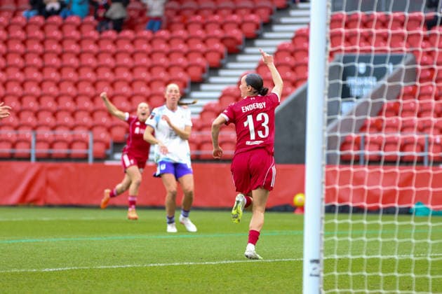 Liverpool FC Women v Aston Villa Women - Women s Super League 25 26 Liverpool s Mia Enderby celebrates after scoring during match against Aston Villa - Women s Super League 25 26 08.02.2026 Liverpool Brewdog Stadium United Kingdom Copyright: xZacharyxLockex