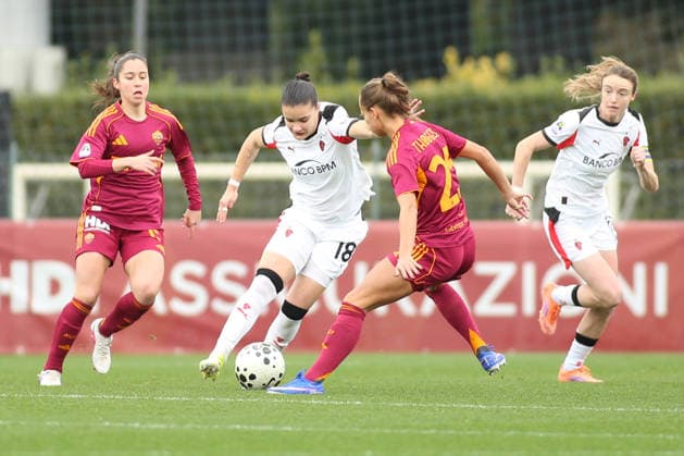 Players of A.C. Milan Femminile is in action during the Serie A Women Athora 13th day between A.S. Roma Femminile vs A.C. Milan S.P.A. , 08 February 2026 at the Tre Fontane Stadium, Roma Italy.  Copyright: xMatteoxCassoni IPAxSportx xipa-agency.netx xx IPA_71124170 IPA_Agency_IPA71124170