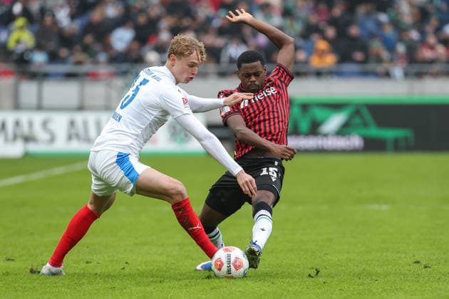 2 Bundesliga Hannover 96 Holstein Kiel on 08 02 2026 at the Heinz von Heiden Arena in Hannover Noel Aseko Nkili Hannover vs Kasper Davidsen Kiel MH