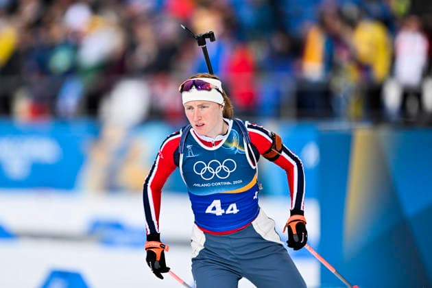 ANTERSELVA, ITALIEN 20260208 Norges Maren Kirkeeide värmer upp inför mixedstafetten 4x6 km i skidskytte under vinter-OS i Anterselva, Italien. ANTERSELVA ITALIEN x10050x *** ANTERSELVA, ITALY 20260208 Norways Maren Kirkeeide warms up for the mixed 4x6 km biathlon relay during the Winter Olympics in Anterselva, Italy ANTERSELVA ITALY x10050x  Copyright: xPontusxLundahl TTx OS 2026 SKIDSKYTTE