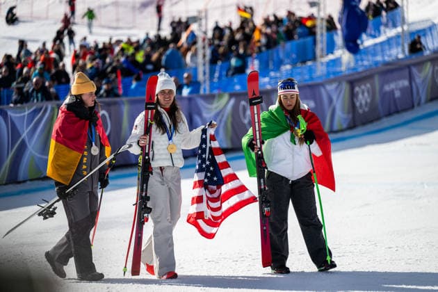 260208 Emma Aicher of Germany, Breezy Johnson of USA and Sofia Goggia of Italy during the medal ceremony after women s alpine skiing downhill during day 2 of the 2026 Winter Olympics on February 8, 2026 in Cortina. Photo: Jon Olav Nesvold BILDBYRAN COP 217 JM0784 bbeng alpint alpine skiing Olympic Games, Olympische Spiele, Olympia, OS olympics winter olympics os ol olympiska spel vinter-os olympiske leker milano cortina 2026 milan cortina 2026 milano cortina 2026 olympic games milano cortina 2026 winter olympic games milano cortina-os milano cortina-ol vinter-ol störtlopp downhill dam *** 260208 Emma Aicher of Germany, Breezy Johnson of USA and Sofia Goggia of Italy during the medal ceremony after women s alpine skiing downhill during day 2 of the 2026 Winter Olympics on February 8, 2026 in Cortina Photo Jon Olav Nesvold BILDBYRAN COP 217 JM0784 bbeng alpine alpine skiing olympic games olympics winter olympics os ol olympiska spel vinter os olympiske leker milano cortina 2026 milan cortina 2026 milan cortina 2026 olympic games milano cortina 2026 winter olympic games milano cortina os milano cortina ol vinter ol störtlopp downhill dam  Copyright: JONxOLAVxNESVOLD BB260208JE026
