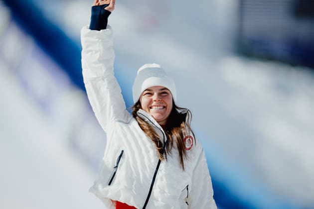 OLYMPICS - Winter Olympic Games, Olympische Spiele, Olympia, OS Milano Cortina 2026 CORTINA D AMPEZZO,ITALY,08.FEB.26 - OLYMPICS, ALPINE SKIING - Winter Olympic Games Milano Cortina 2026,, downhill, women. Image shows the rejoicing of Breezy Johnson (USA).  GEPAxpictures xAlexanderxSolc