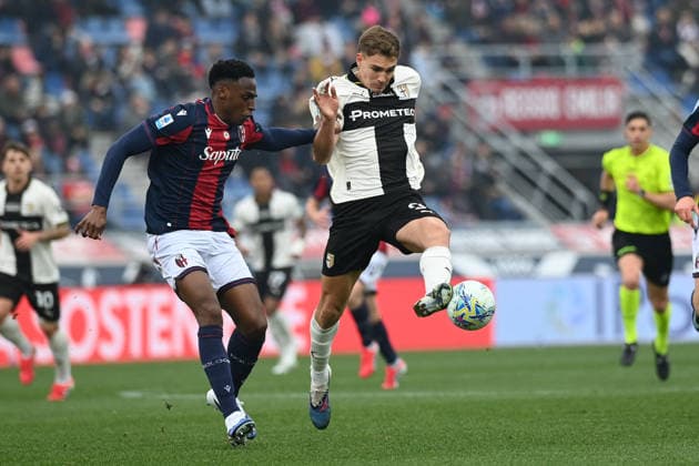 CALCIO - Serie A - Bologna FC vs Parma Calcio Pellegrino Mateo (Parma Calcio) in action during Bologna FC vs Parma Calcio, Italian soccer Serie A match in Bologna, Italy, February 08 2026 Bologna Italy  Copyright: xIPAxSport ABACAx