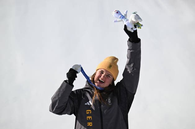 February 8, 2026, Cortina, Veneto, Italy: Aicher Emma from Germany during the Winter Olympic Games, Olympische Spiele, Olympia, OS Milano Cortina 2026, in Tofane Alpine Skiing Centre , on February 8 2026, in Cortina, Italy Cortina Italy - ZUMAm345 20260208_oly_m345_023 Copyright: xFedericoxManonix