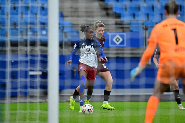 Soccer I Women I Season 2025 2026 I Bundesliga I 17 Matchday I Hamburger SV RB Leipzig I 08 02 2026 Magou Doucoure 2, Hamburger SV on the ball Hamburg Volkspark, Volksparkstadion, Stadium, Volkspark Stadion Hamburg Germany Copyright: xLobeca FelixxSchlikisx