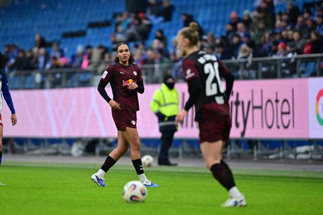 Soccer I Women I Season 2025 2026 I Bundesliga I 17 Matchday I Hamburger SV RB Leipzig I 08 02 2026 Lisa Baum 11, RB Leipzig Victoria Krug 20, RB Leipzig Hamburg Volkspark, Volksparkstadion, Stadium, Volkspark Stadion Hamburg Germany Copyright: xLobeca FelixxSchlikisx