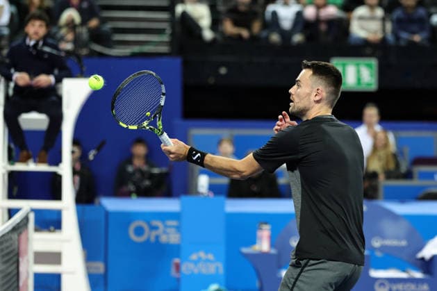 TENNIS : Finale Open Occitanie ATP, Tennis Herren 250 - 08 02 2026 Theo ARRIBAGE (FRA) lors de la finale doubles du tournoi Open Occitanie ATP 250 a la Sud de France Arena de Montpellier, le 8 fevrier 2026. MontpellierFrance  Copyright: xValentinaxClaretx