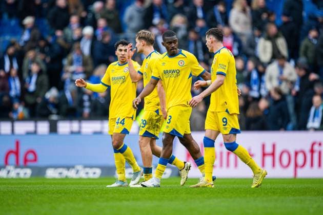 08 02 2026 Soccer, 2025 2026, 2 Bundesliga, 21 Matchday, DSC Arminia Bielefeld Eintracht Braunschweig L R Johan Gomez Braunschweig , Lukas Frenkert Braunschweig , Patrick Nkoa Braunschweig , Erencan Yardimci Braunschweig DFL REGULATIONS PROHIBIT ANY USE OF PHOTOGRAPHS AS IMAGE SEQUENCES AND OR QUASI VIDEO