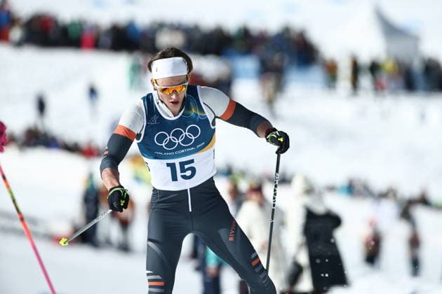ITALY - FEBRUARY 8, 2026: AIN athlete Savely Korostylev from Russia competes in the men s 10km+10km skiathlon at Tesero Cross-Country Stadium during the 2026 Winter Olympic Games, Olympische Spiele, Olympia, OS Mikhail Tereshchenko TASS  88384627