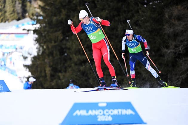 ANTERSELVA, ITALIEN 20260208 Norges Vetle Sjastad Christiansen och Frankrikes Quentin Fillon Maillet under mixedstafetten 4x6 km i skidskytte under vinter-OS i Anterselva, Italien. *** Bilden ingar i SPORTPAKET. För övriga BETALBILD *** ANTERSELVA ITALIEN x10050x *** ANTERSELVA, ITALY 20260208 Norways Vetle Sjastad Christiansen and Frances Quentin Fillon Maillet during the mixed 4x6 km biathlon relay at the Winter Olympics in Anterselva, Italy Picture in SPORT PACKAGE For others PAY PICTURE ANTERSELVA ITALY x10050x  Copyright: xPontusxLundahl TTx OS 2026 SKIDSKYTTE