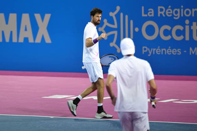 TENNIS : Finale Open Occitanie ATP, Tennis Herren 250 - 08 02 2026 Constantin FRANTZEN (GER) Robin HAASE (NED) lors de la finale doubles du tournoi Open Occitanie ATP 250 a la Sud de France Arena de Montpellier, le 8 fevrier 2026. MontpellierFrance  Copyright: xValentinaxClaretx