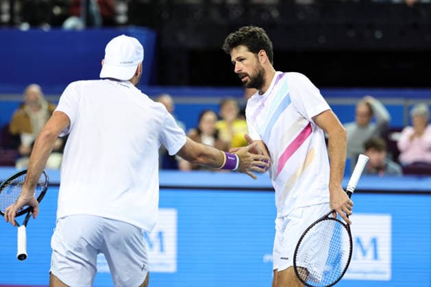 TENNIS : Finale Open Occitanie ATP, Tennis Herren 250 - 08 02 2026 Constantin FRANTZEN (GER) Robin HAASE (NED) lors de la finale doubles du tournoi Open Occitanie ATP 250 a la Sud de France Arena de Montpellier, le 8 fevrier 2026. MontpellierFrance  Copyright: xValentinaxClaretx