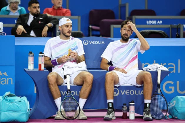 TENNIS : Finale Open Occitanie ATP, Tennis Herren 250 - 08 02 2026 Constantin FRANTZEN (GER) Robin HAASE (NED) lors de la finale doubles du tournoi Open Occitanie ATP 250 a la Sud de France Arena de Montpellier, le 8 fevrier 2026. MontpellierFrance  Copyright: xValentinaxClaretx