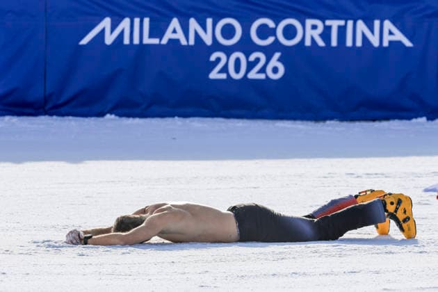 OLYMPICS - Winter Olympic Games, Olympische Spiele, Olympia, OS Milano Cortina 2026 LIVIGNO,ITALY,08.FEB.26 - OLYMPICS, SNOWBOARD - Winter Olympic Games Milano Cortina 2026, Parallel Giant Slalom, final, women, men. Image shows the rejoicing of Benjamin Karl (AUT).  GEPAxpictures xWolfgangxGrebien