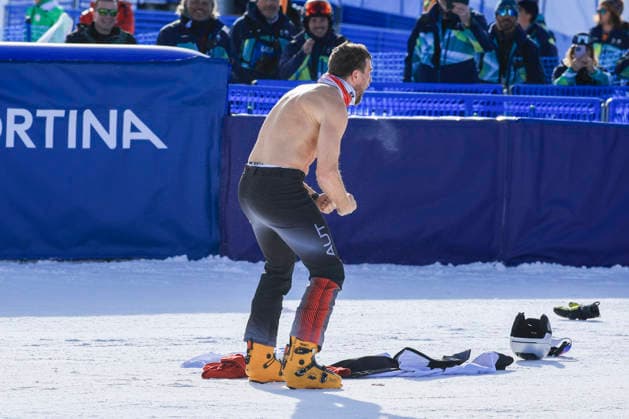 OLYMPICS - Winter Olympic Games, Olympische Spiele, Olympia, OS Milano Cortina 2026 LIVIGNO,ITALY,08.FEB.26 - OLYMPICS, SNOWBOARD - Winter Olympic Games Milano Cortina 2026, Parallel Giant Slalom, final, women, men. Image shows the rejoicing of Benjamin Karl (AUT).  GEPAxpictures xWolfgangxGrebien