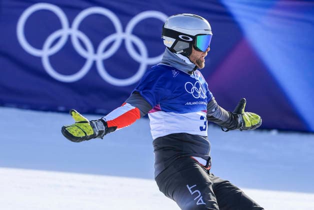 OLYMPICS - Winter Olympic Games, Olympische Spiele, Olympia, OS Milano Cortina 2026 LIVIGNO,ITALY,08.FEB.26 - OLYMPICS, SNOWBOARD - Winter Olympic Games Milano Cortina 2026, Parallel Giant Slalom, final, women, men. Image shows the rejoicing of Benjamin Karl (AUT).  GEPAxpictures xWolfgangxGrebien