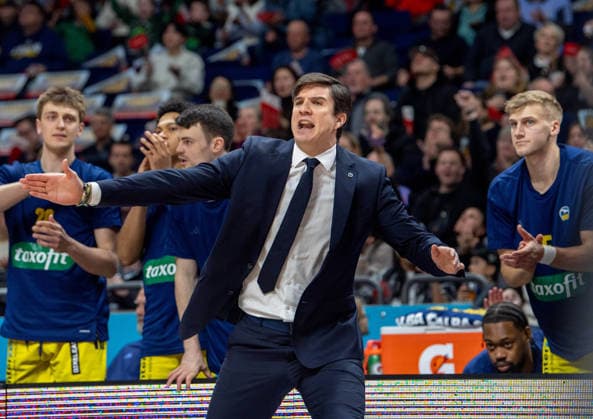 Basketball, Men, Season 2025 2026, easyCredit BBL 19 Matchday , Alba Berlin RASTA Vechta, Coach Pedro Calles Alba , 08 02 2026, Copyright: xSebastianxRäppold MatthiasxKochx