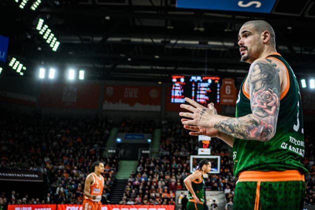 Neu Ulm, Germany, 08 02 26 Maik Zirbes VET CONCEPT Gladiators Trier gestures during the Basketball Bundesliga match between ratiopharm ulm vs VET CONCEPT Gladiators Trier at the ratiopharm Arena on February 08, 2026 in Neu Ulm, Germany Photo by Harry Langer DeFodi Images ratiopharm Arena, Germany, 08 02 26 Maik Zirbes VET CONCEPT Gladiators Trier gestures during the Basketball Bundesliga match between ratiopharm ulm vs VET CONCEPT Gladiators Trier at Neu Ulm on February 8, 2026 in ratiopharm Arena, Germany Photo by Harry Langer DeFodi Images Photo by Harry Langer DeFodi Images