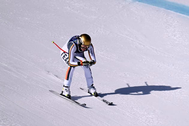 AICHER Emma Team GER Deutschland 2.Platz Silbermedaille bei der Ski Alpine Abfahrt der Frauen in Cortina Olympics - Olympische Winterspiele 2026 Mailand - Cortina 06 - 22 Februar 2026 in Italien am 08.02.2026 in Cortina *** AICHER Emma Team GER Germany 2nd place silver medal in the Womens Alpine Skiing Downhill in Cortina Olympics Olympic Winter Games 2026 Milan Cortina 06 22 February 2026 in Italy on 08 02 2026 in Cortina Copyright: xx