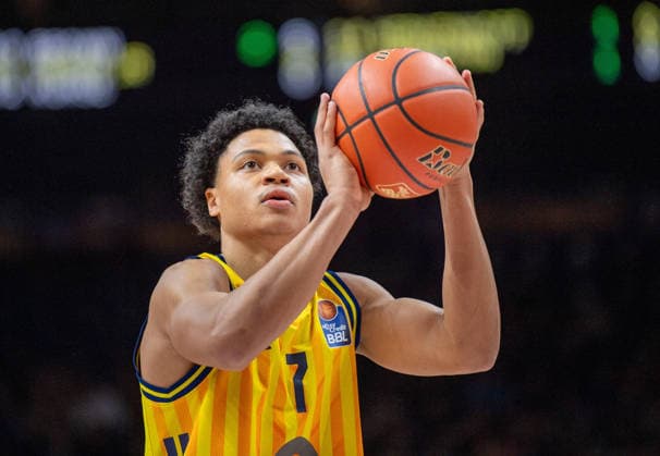 Basketball, Men, Season 2025 2026, easyCredit BBL 19 Matchday , Alba Berlin RASTA Vechta, Jack Kayil Alba , 08 02 2026, Copyright: xSebastianxRäppold MatthiasxKochx