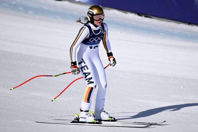 AICHER Emma Team GER Deutschland 2.Platz Silbermedaille bei der Ski Alpine Abfahrt der Frauen in Cortina Olympics - Olympische Winterspiele 2026 Mailand - Cortina 06 - 22 Februar 2026 in Italien am 08.02.2026 in Cortina *** AICHER Emma Team GER Germany 2nd place silver medal in the Womens Alpine Skiing Downhill in Cortina Olympics Olympic Winter Games 2026 Milan Cortina 06 22 February 2026 in Italy on 08 02 2026 in Cortina Copyright: xx