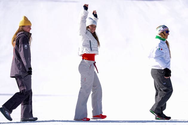 Alpine Skiing - Milano Cortina 2026 Winter Olympics: Day 2 Gold medalist Breezy Johnson of Team United States, Silver medalist Emma Aicher of Team Germany, and Bronze medalist Sofia Goggia of Team Italy pose for a photo after the Women s Downhill on day two of the Milano Cortina 2026 Winter Olympics at Tofane Alpine Skiing Centre on February 08, 2026 in Cortina d Ampezzo, Italy Predazzo Italy  Copyright: xAndrzejxIwanczukx originalFilename:iwanczuk-alpinesk260208_np5T8.jpg
