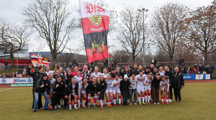 0802 2026, Germany, Stuttgart, Soccer 2 Bundesliga, VfB Stuttgart vs Borussia Mönchengladbach, Team photo VfB women