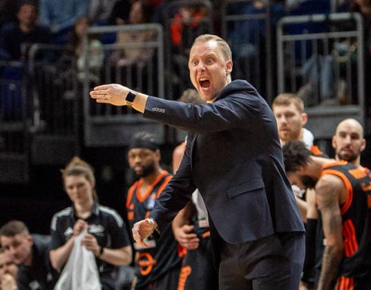 Basketball, Men, Season 2025 2026, easyCredit BBL 19 Matchday , Alba Berlin RASTA Vechta, Coach Christian Held Vechta , 08 02 2026, Copyright: xSebastianxRäppold MatthiasxKochx