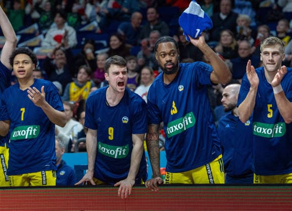 Basketball, Men, Season 2025 2026, easyCredit BBL 19 Matchday , Alba Berlin RASTA Vechta, f l Jack Kayil Alba , Jonas Mattiseck Alba , J wan Roberts Alba , Sam Griesel Alba , 08 02 2026, Copyright: xSebastianxRäppold MatthiasxKochx