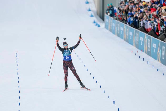 OLYMPICS - Winter Olympic Games, Olympische Spiele, Olympia, OS Milano Cortina 2026 ANTHOLZ,ITALY,08.FEB.26 - OLYMPICS, BIATHLON - Winter Olympic Games Milano Cortina 2026, mixed relay, 4x6km. Image shows the rejoicing of Franziska Preuss (GER)  GEPAxpictures xMatthiasxTrinkl