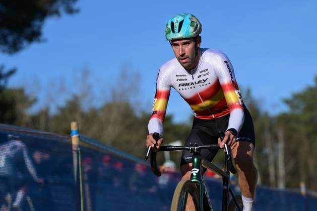 Spanish Felipe Orts Lloret pictured in action during the men s elite race of the Krawatencross cyclocross in Lille, the seventh stage (out of 8) in the X2O Badkamers Trofee competition, on Sunday 08 February 2026. DAVIDxPINTENS  x161959247x